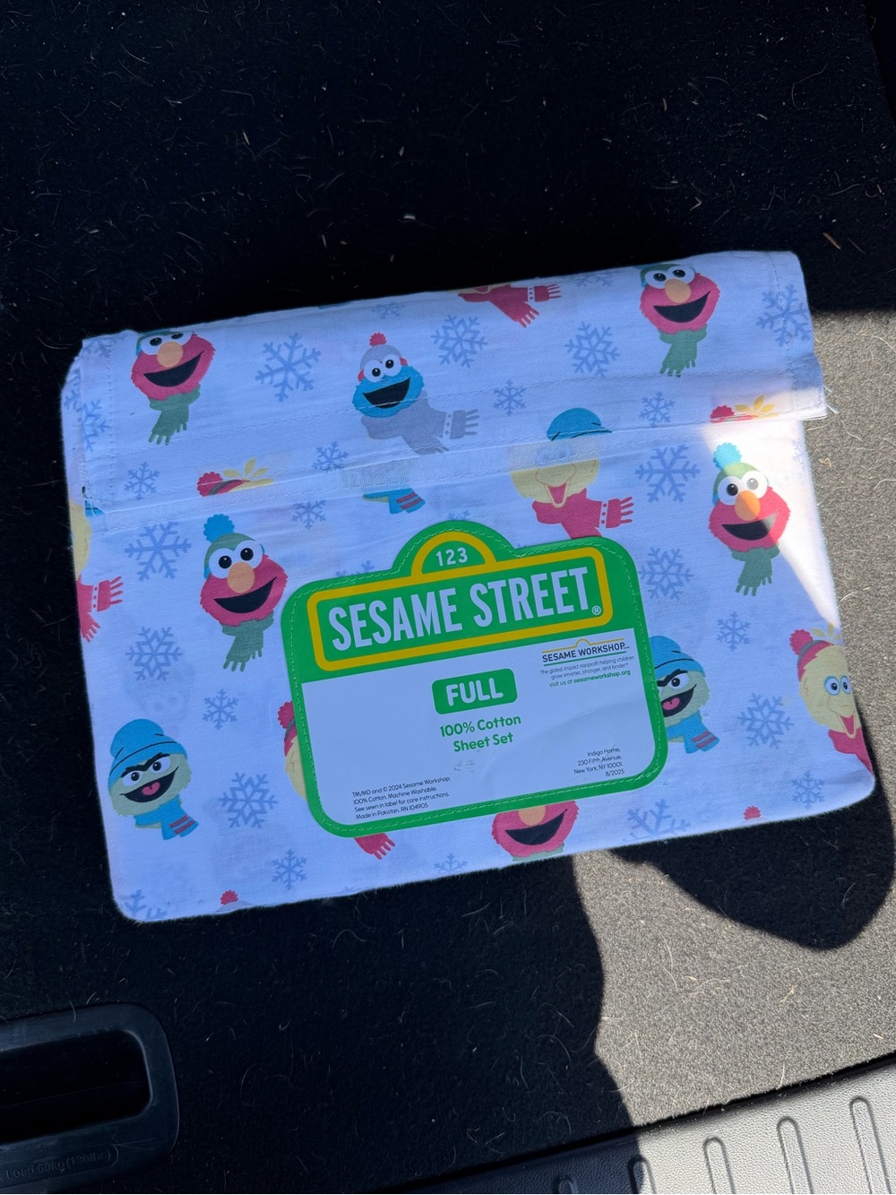 Sesame Street Holiday Full-Size Sheet Set, featuring Elmo and Cookie Monster